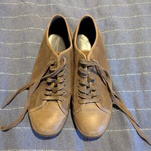 John Varvatos Brown Leather Suede Men's Sneakers, 11